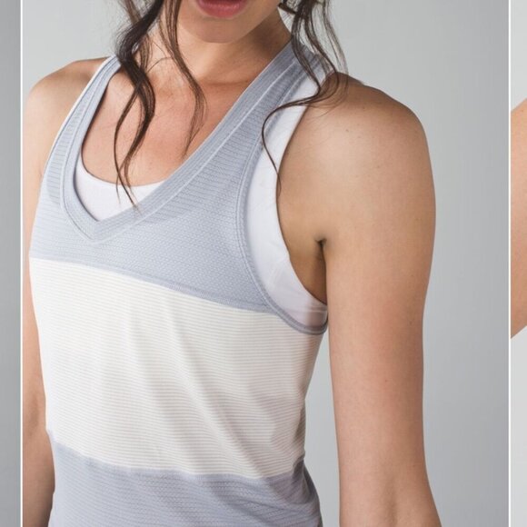Lululemon Pedal To The Medal Singlet Tank Top Silver Fox / Angel Wing - Picture 3 of 12